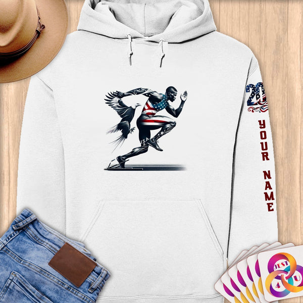 Physical Item S / White Eagle Speed~Limited Edition 2024 "USA Excellence" ~ Personalized Premium Hoodie