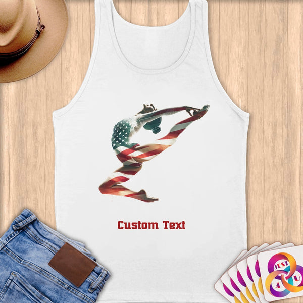 Physical Item S / White Gymnast Soars ~Limited Edition 2024 "USA Excellence" ~ Customizable Supersoft Tank Top