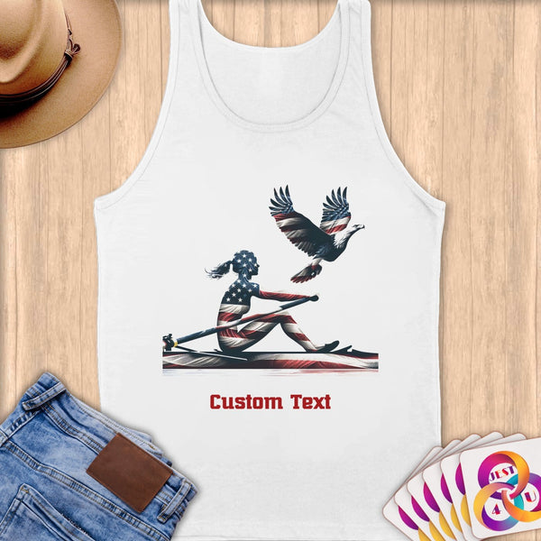 Physical Item S / White Patriotic Rowing ~Limited Edition 2024 "USA Excellence" ~ Customizable Supersoft Tank Top