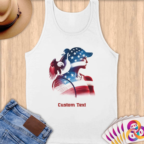 Physical Item S / White Racket Wings~Limited Edition 2024 "USA Excellence" ~ Customizable Supersoft Tank Top