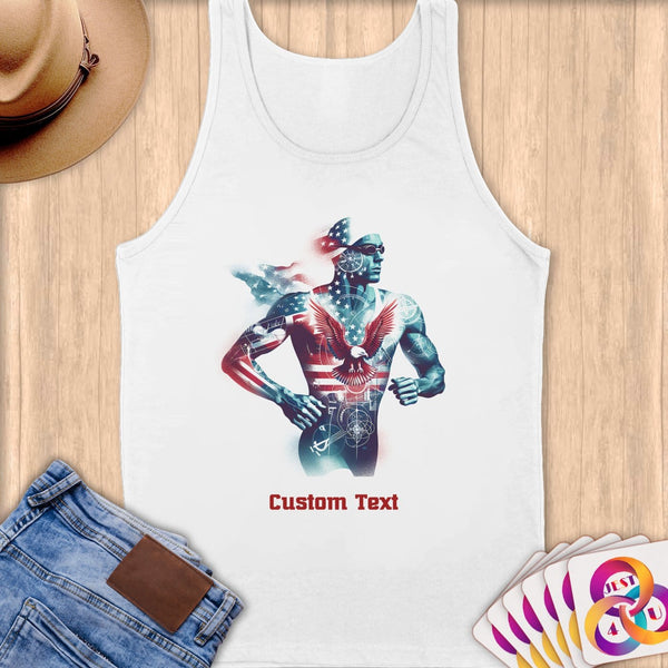 Physical Item S / White Running Hero~Limited Edition 2024 "USA Excellence" ~ Customizable Supersoft Tank Top