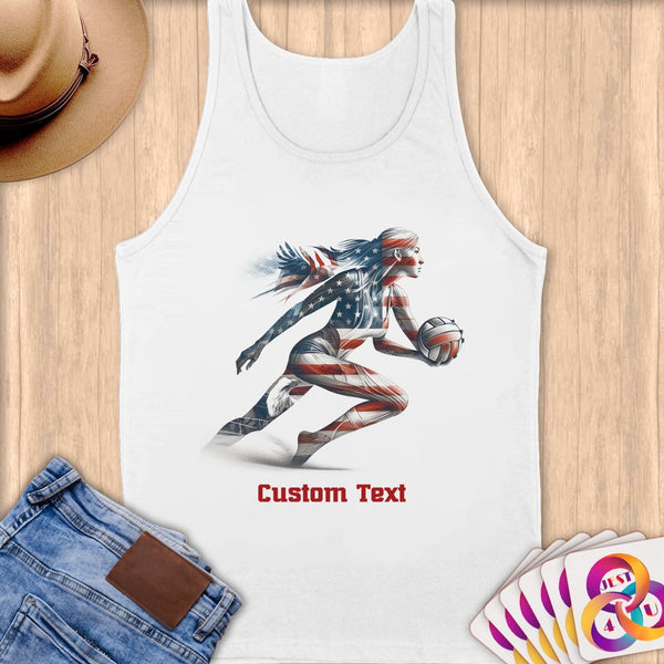 Physical Item S / White Sandy Volley Stripes ~Limited Edition 2024 "USA Excellence" ~ Customizable Supersoft Tank Top
