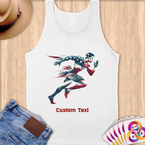 Physical Item S / White Speed Patriotic Runner ~Limited Edition 2024 "USA Excellence" ~ Customizable Supersoft Tank Top