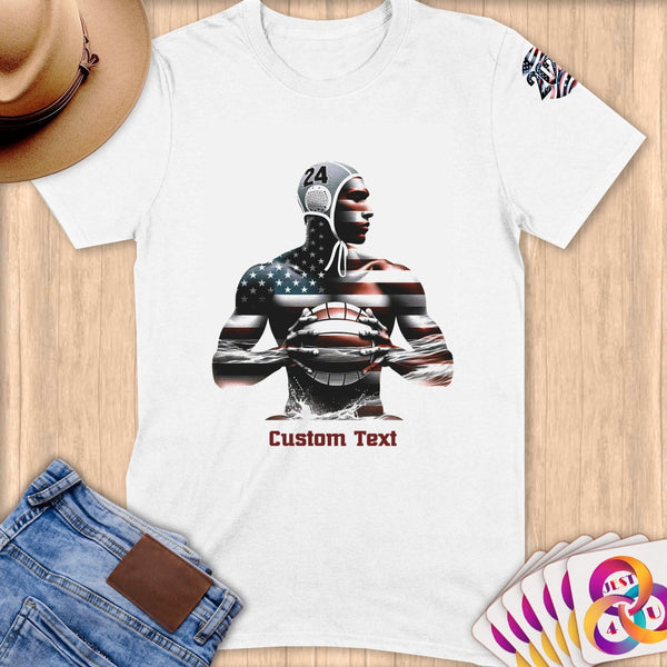 Physical Item S / White Water Polo Hero ~ Limited Edition 2024 "USA Excellence" ~ Personalized Softstyle T-Shirt
