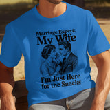 Blue t-shirt with vintage couple illustration and text 