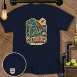 Navy t-shirt graphic: Great Lakes map with 