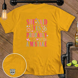 Yellow t-shirt with 