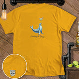 Yellow t-shirt with a seal balancing a margarita and the text 