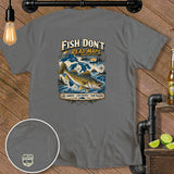 Gray t-shirt with a walleye, Great Lakes map, and text 