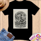 Black t-shirt featuring 