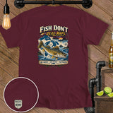 Maroon t-shirt with a walleye and map graphic reading 