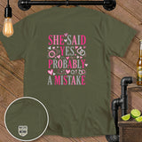Olive green t-shirt with 