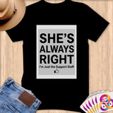 Black t-shirt with text 