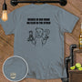 Grey t-shirt with "Degree in One Hand No Clue in the Other" text and graphic.