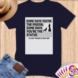 Dark blue t-shirt with graphic text 