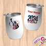 Physical Item 12 oz / White 2024-3~Limited Edition 2024 "USA Excellence" ~ Customizable 12oz Wine Tumbler with Lid