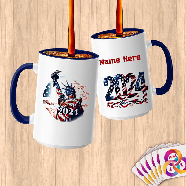 Physical Item 15oz / Blue 2024-3~Limited Edition 2024 "USA Excellence" ~ Customized Large 15oz Mug