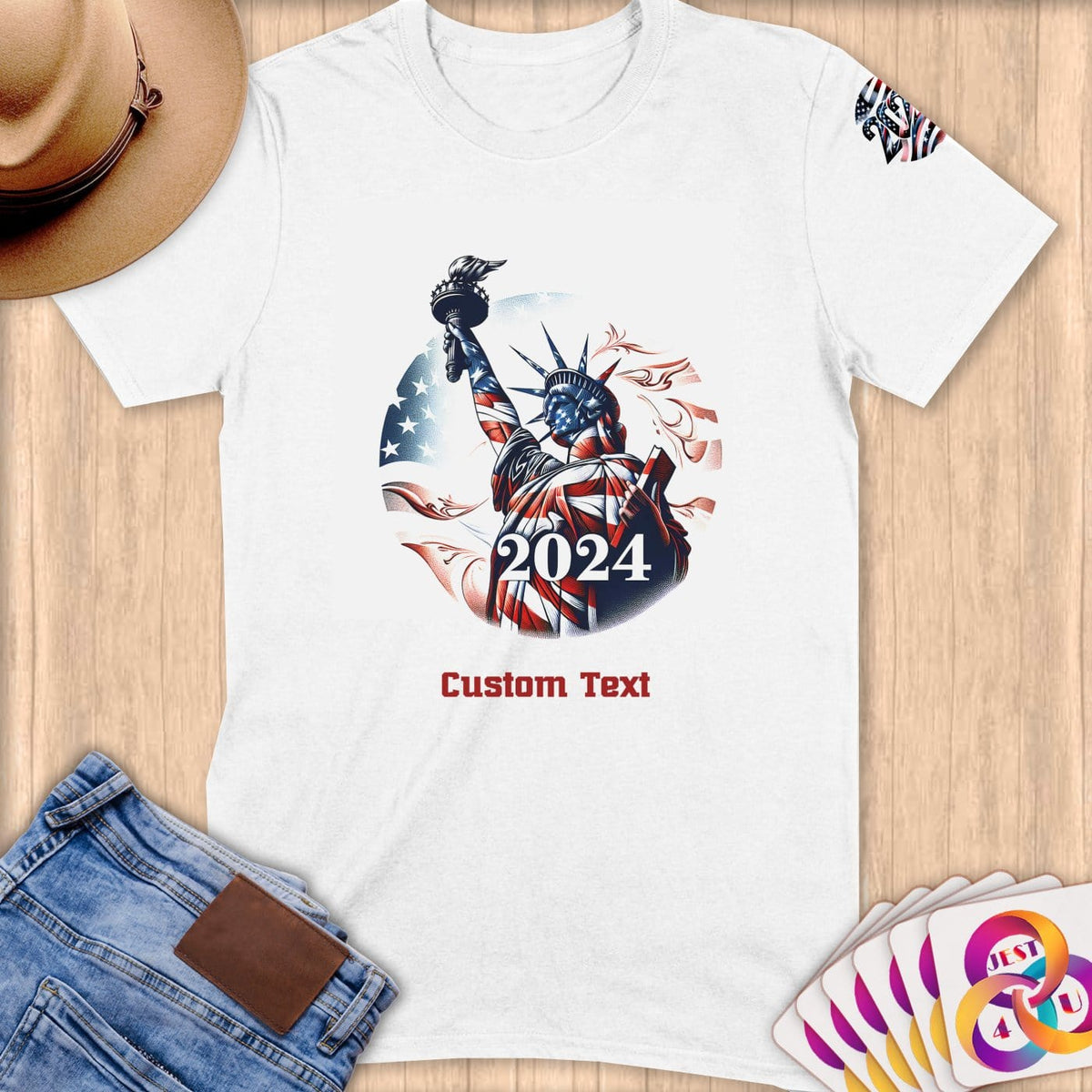 Physical Item S / White 2024-3~Limited Edition 2024 "USA Excellence" ~ Personalized Softstyle T-Shirt