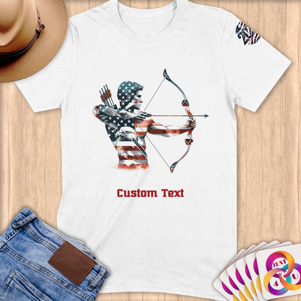 Physical Item S / White American Archer ~Limited Edition 2024 "USA Excellence" ~ Personalized Softstyle T-Shirt
