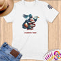 Physical Item S / White American Eagle Basketball Stars~Limited Edition 2024 "USA Excellence" ~ Personalized Softstyle T-Shirt