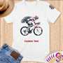 Physical Item S / White American Eagle Cyclist ~Limited Edition 2024 "USA Excellence" ~ Personalized Softstyle T-Shirt