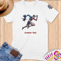 Physical Item S / White American Eagle Running Man~Limited Edition 2024 "USA Excellence" ~ Personalized Softstyle T-Shirt