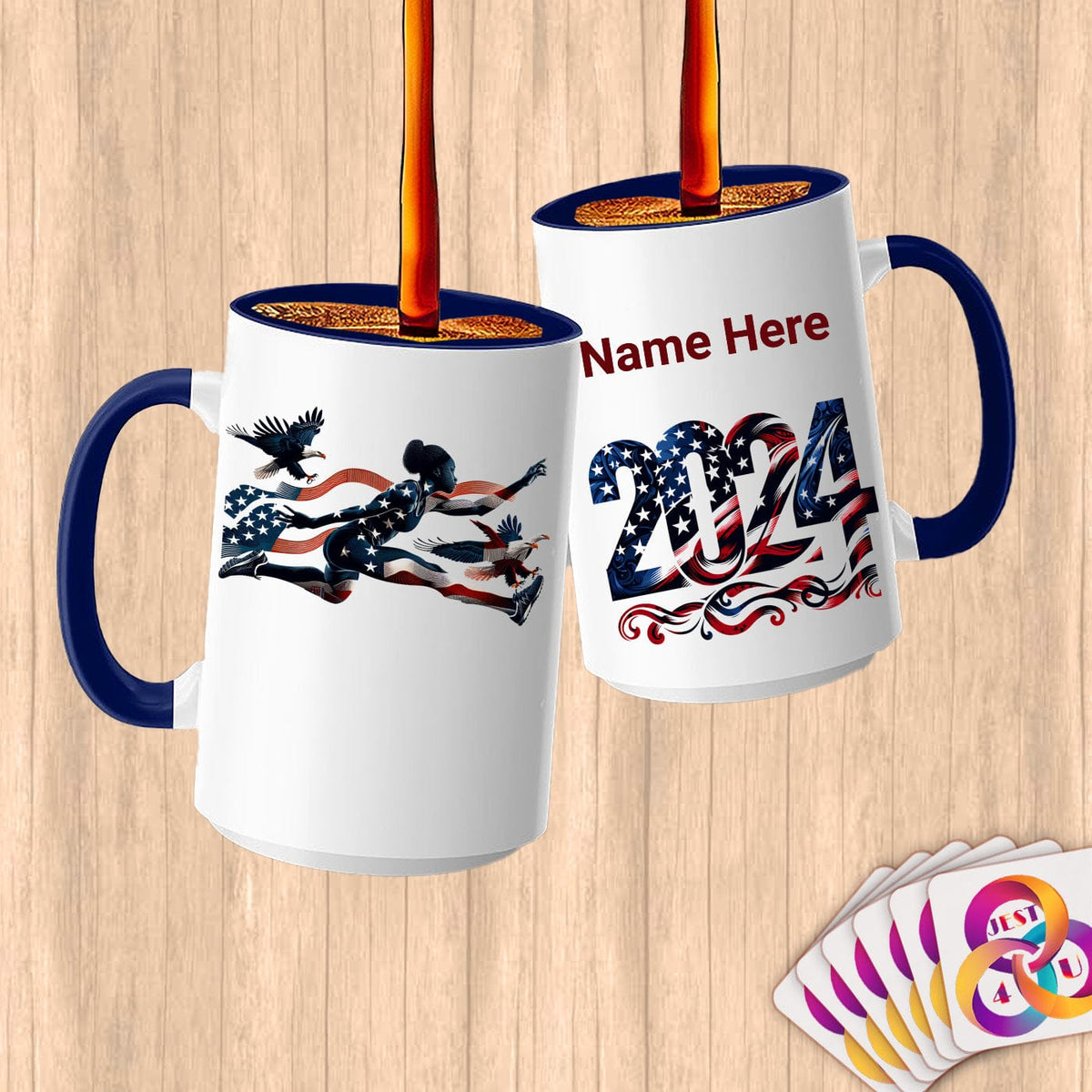 Physical Item 15oz / Blue American Eagle Soars ~Limited Edition 2024 "USA Excellence" ~ Customized Large 15oz Mug