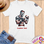Physical Item S / White American Flag Boxer ~Limited Edition 2024 "USA Excellence" ~ Personalized Softstyle T-Shirt