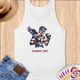 Physical Item S / White American Flag Eagle Boxer~Limited Edition 2024 "USA Excellence" ~ Customizable Supersoft Tank Top