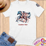 Physical Item S / White American Flag Horse~Limited Edition 2024 "USA Excellence" ~ Personalized Softstyle T-Shirt