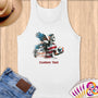 Physical Item S / White American Flag Sand Volley~Limited Edition 2024 "USA Excellence" ~ Customizable Supersoft Tank Top