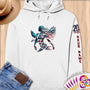 Physical Item S / White American Flag Woman Eagle~Limited Edition 2024 "USA Excellence" ~ Personalized Premium Hoodie