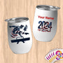 Physical Item 12 oz / White American Gymnastics Perfection ~Limited Edition 2024 "USA Excellence" ~ Customizable 12oz Wine Tumbler with Lid