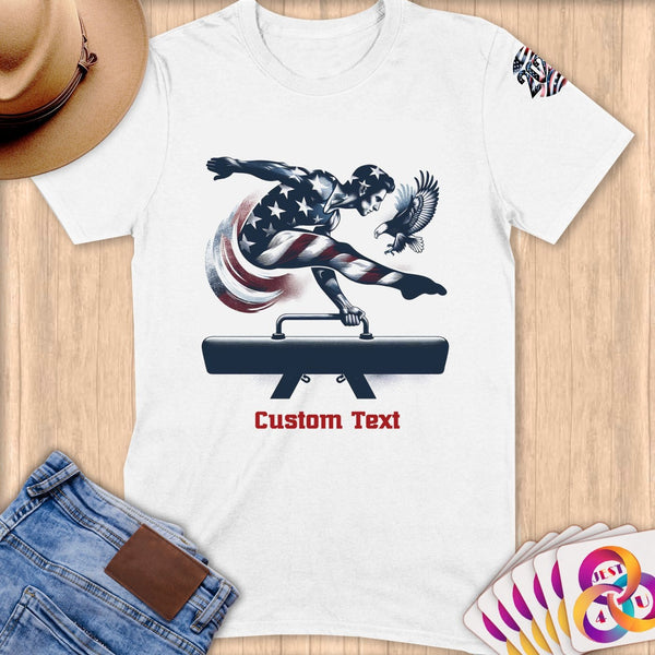 Physical Item S / White American Gymnastics Perfection ~Limited Edition 2024 "USA Excellence" ~ Personalized Softstyle T-Shirt