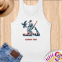 Physical Item S / White American Liberty Eagle Gymnast Pose~Limited Edition 2024 "USA Excellence" ~ Customizable Supersoft Tank Top