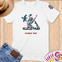 Physical Item S / White American Liberty Eagle Gymnast Pose~Limited Edition 2024 "USA Excellence" ~ Personalized Softstyle T-Shirt