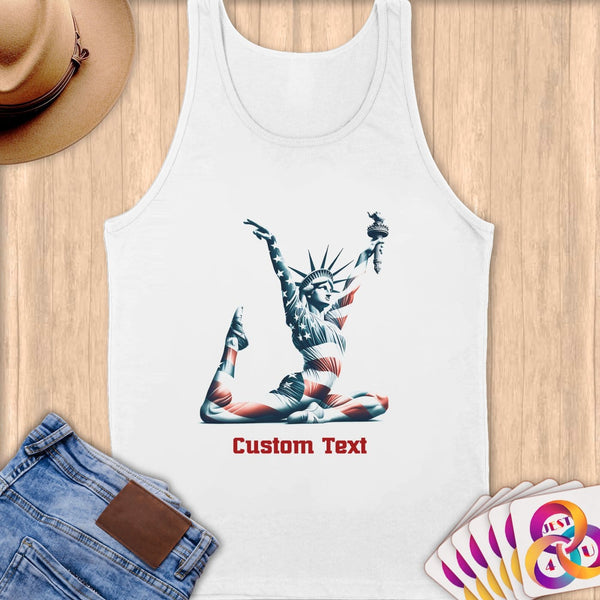 Physical Item S / White American Liberty Gymnast ~Limited Edition 2024 "USA Excellence" ~ Customizable Supersoft Tank Top