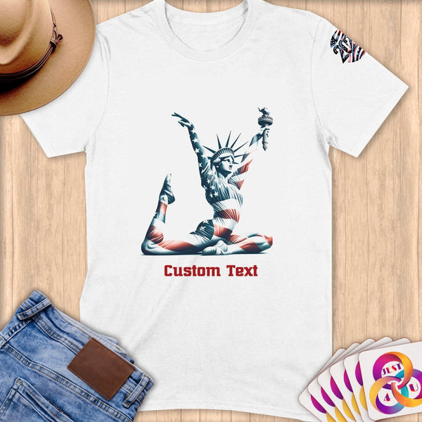 Physical Item S / White American Liberty Gymnast ~Limited Edition 2024 "USA Excellence" ~ Personalized Softstyle T-Shirt