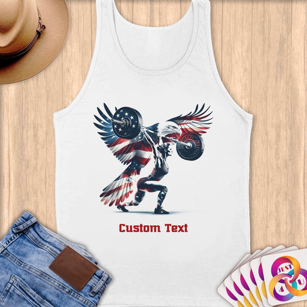 Physical Item S / White American Powerlifting Eagle ~Limited Edition 2024 "USA Excellence" ~ Customizable Supersoft Tank Top