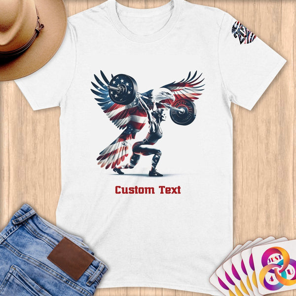 Physical Item S / White American Powerlifting Eagle ~Limited Edition 2024 "USA Excellence" ~ Personalized Softstyle T-Shirt