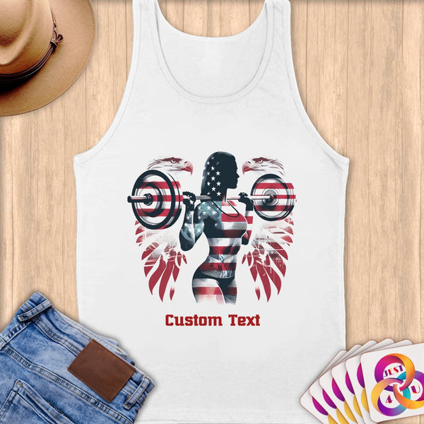 Physical Item S / White American Pride ~Limited Edition 2024 "USA Excellence" ~ Customizable Supersoft Tank Top