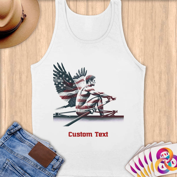 Physical Item S / White American Rowing Angel ~Limited Edition 2024 "USA Excellence" ~ Customizable Supersoft Tank Top