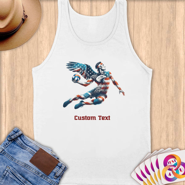 Physical Item S / White American Volleyball Eagle~Limited Edition 2024 "USA Excellence" ~ Customizable Supersoft Tank Top