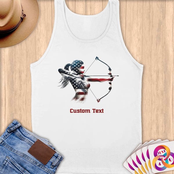 Physical Item S / White Archer American Patriot~Limited Edition 2024 "USA Excellence" ~ Customizable Supersoft Tank Top
