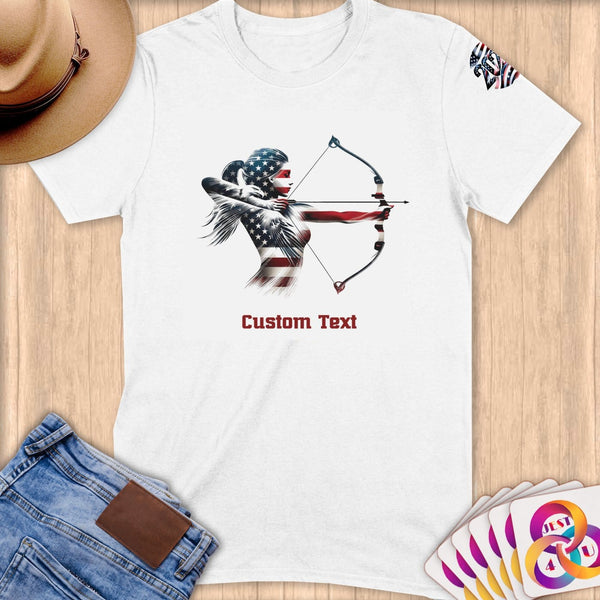 Physical Item S / White Archer American Patriot~Limited Edition 2024 "USA Excellence" ~ Personalized Softstyle T-Shirt