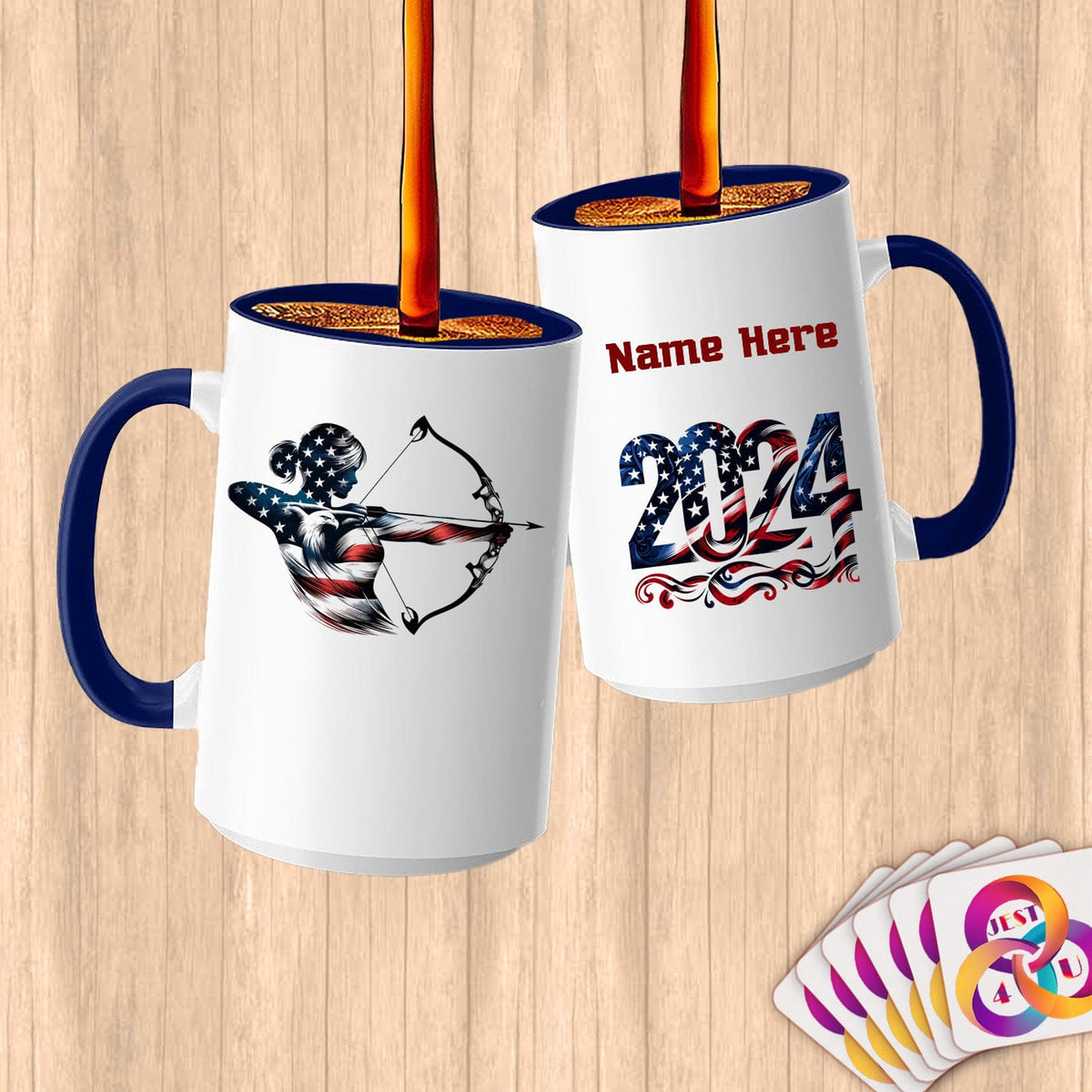 Physical Item 15oz / Blue Archer Patriotic~Limited Edition 2024 "USA Excellence" ~ Customized Large 15oz Mug