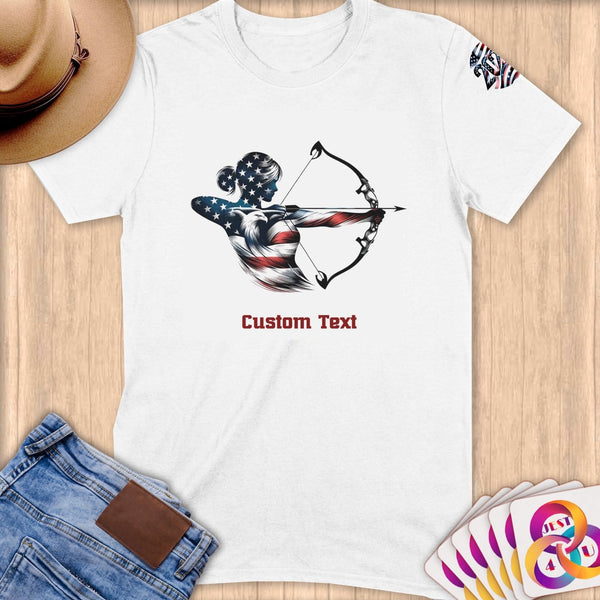 Physical Item S / White Archer Patriotic~Limited Edition 2024 "USA Excellence" ~ Personalized Softstyle T-Shirt