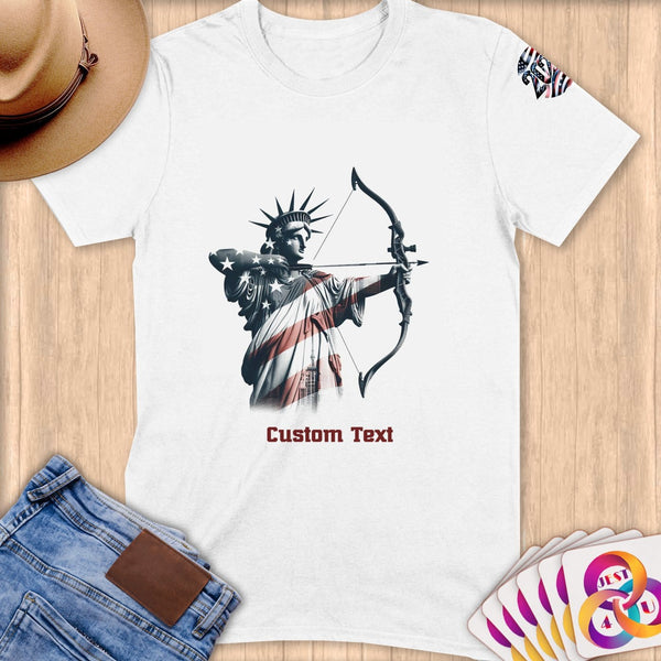 Physical Item S / White Archery Liberty ~ Limited Edition 2024 "USA Excellence" ~ Personalized Softstyle T-Shirt
