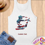 Physical Item S / White Artistic Swimmer Stripes ~ Limited Edition 2024 "USA Excellence" ~ Customizable Supersoft Tank Top