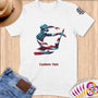 Physical Item S / White Artistic Swimmer Stripes ~ Limited Edition 2024 "USA Excellence" ~ Personalized Softstyle T-Shirt